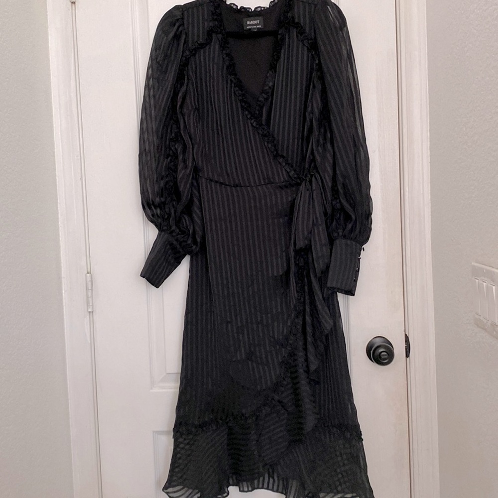 Bardot mid calf wrap dress